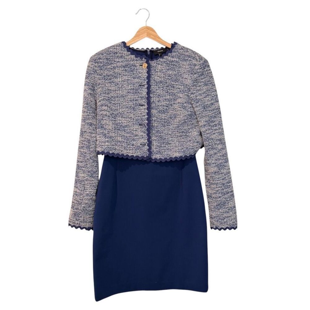 Rachel Parcell Jacket & Theory Dress Set Blue Tweed